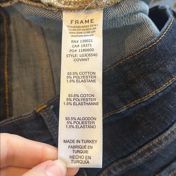 Frame Denim Le Garcon Crop Jeans Sz 26 chewed hem dark wash - Picture 7 of 7